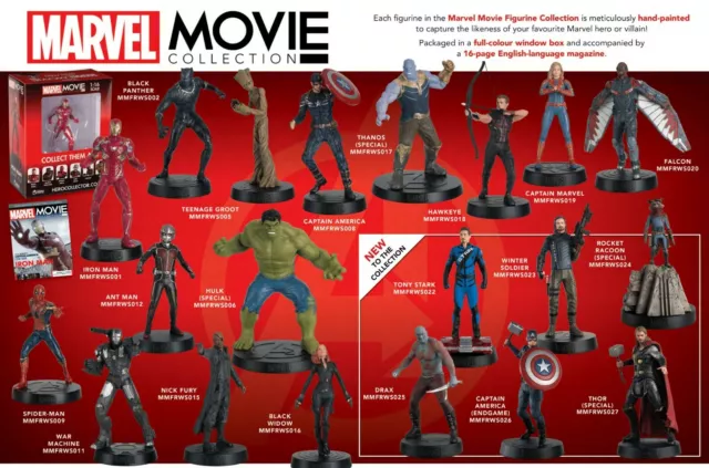 MARVEL MOVIE COLLECTION FIGURINES EAGLEMOSS BRAND NEW IN BOX + magazine