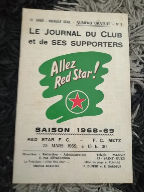 Fanion Vintage AS Red Star 93 Saint Ouen – Rare, Avant 2000 (collection)