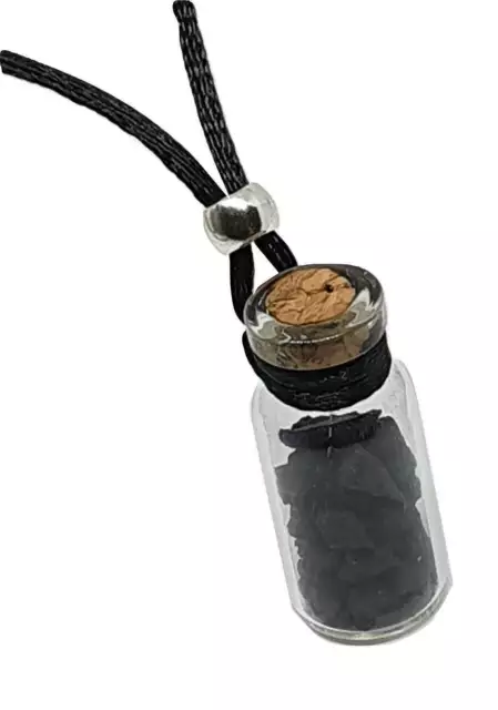 Shungite Necklace Pendant Genuine Gemstone Bottle EMF Protection Crystal & Boxed