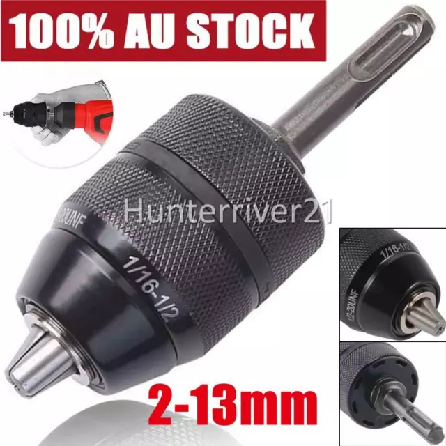 2-13mm Keyless Drill Chuck+SDS Plus Adaptor Cordless Hammer Drill 1/2" 20UNF