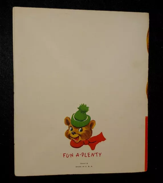 Vtg 3-D Christmas Greetings! Bear Double Folded Used Card-No Glasses 3