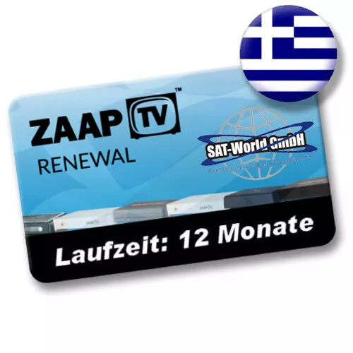 ZaapTV HD409N,HD509N,HD509NII,HD609N,ANDROIDTV - Greek / Griechenland 12 Monate