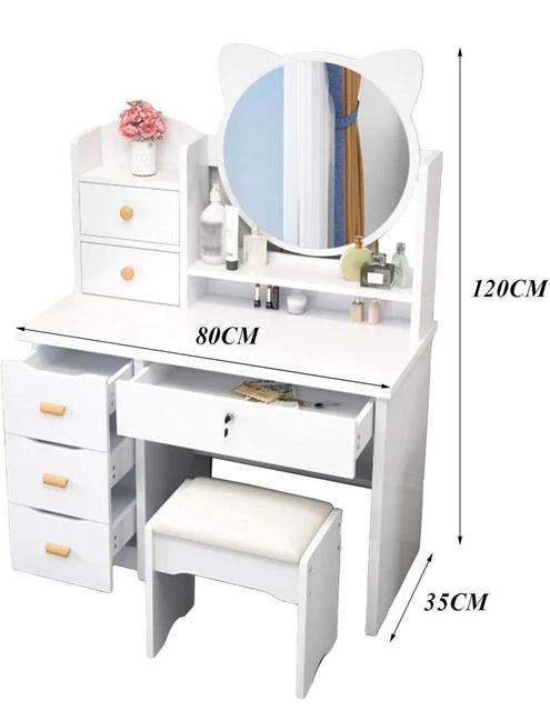 ALEXNUTRE Scrivania da trucco con grande specchio e 13 luci LED, tavolo da trucco da 99