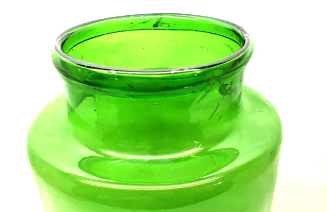 Antik Großer -glas Apotheke 34 CM aus Glas Mundgeblasen Grün Dekoration Vintage 3