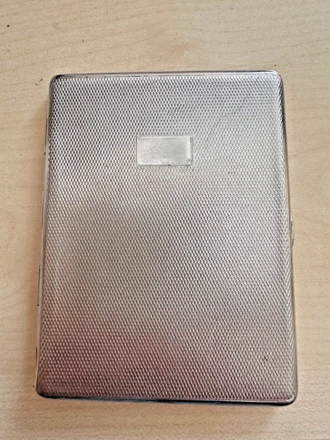 VINTAGE EMU BRAND Chrome Engine-Turned Round Tobacco Tin £13.00