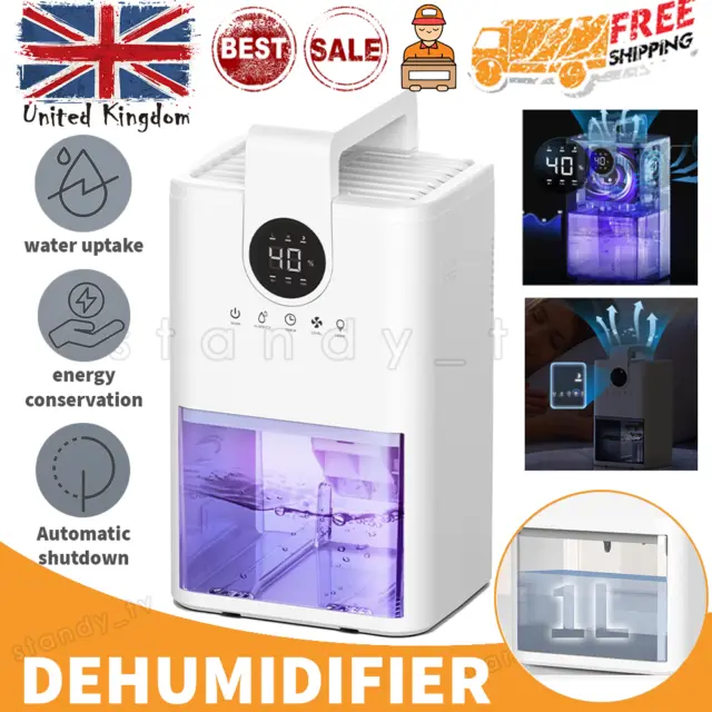 1000ML Electric Dehumidifier Portable for Home Condensation Moisture Damp White