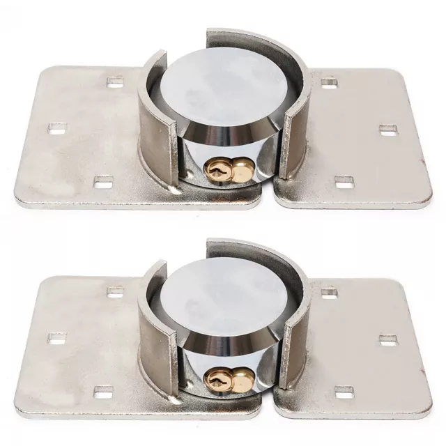 2x Steel Garage Lock Heavy Duty Van Shed Door Security Padlock Hasp Lock Set
