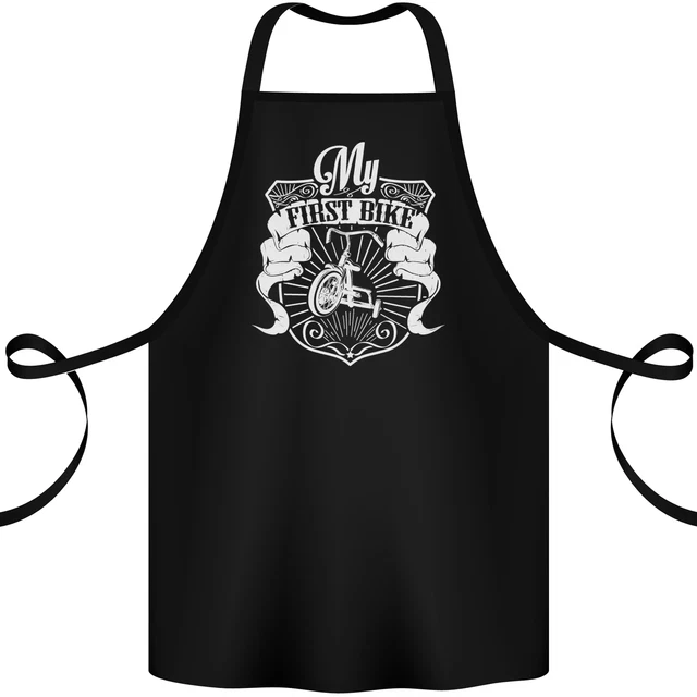 First Bike Funny Biker Motorbike Motorcycle Cotton Apron 100% Organic