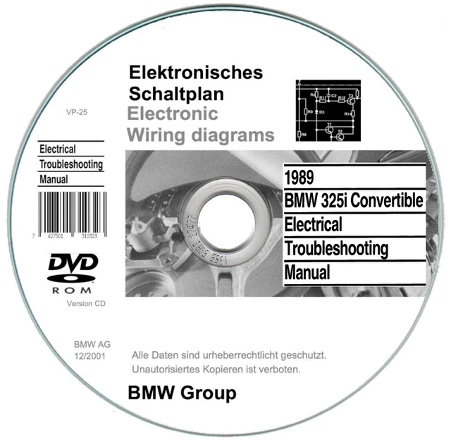 BMW 325I ( M.Y.1989 ) Etm Schémas Électriques Sur CD - Câblage Diagrams ...