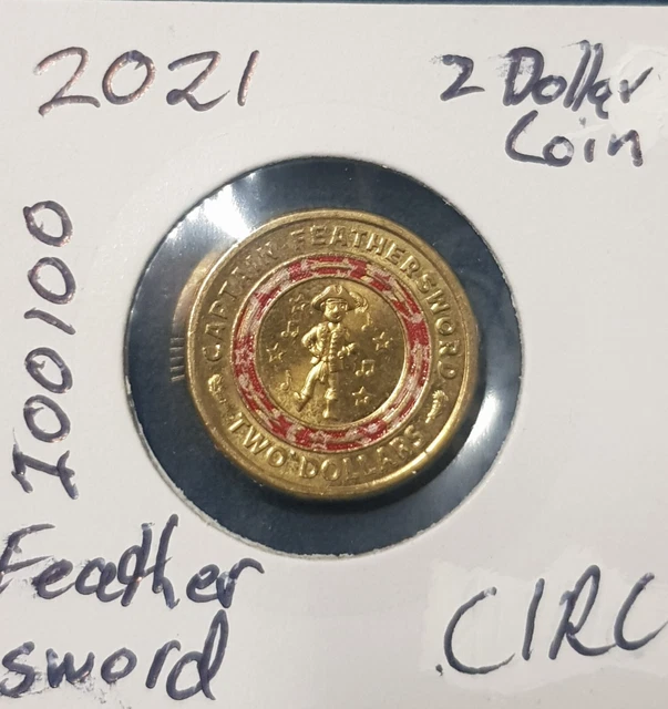 2021 Wiggles Red Captain Feathersword Australia $2 Two Dollar Coloured Decimal Coin Circulated