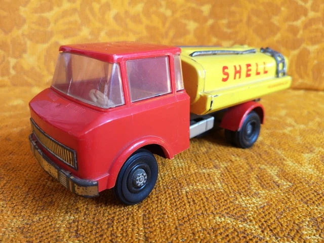 DDR MSB BLECHTANKER Shell Tanklaster LKW Benzin Blechspielzeug Friktion ...