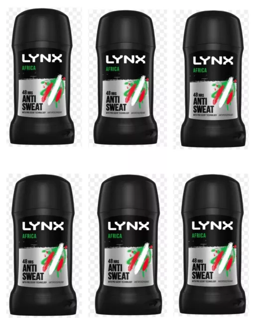 Lynx Antiperspirant Stick Africa 6x50ml.NEW