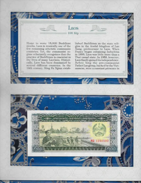 *Most Treasured Banknotes Laos 100 Kip 1979 UNC P-30 Prefix MQ
