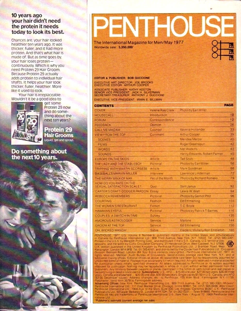 &PENTHOUSE& (SEXY Model / Valerie Rae Clark) ~ May 1977 ~ ** Vintage