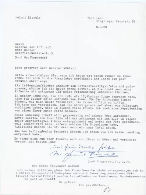 Otto Wöhler-Signed TLS 1978 (German General & War Criminal)