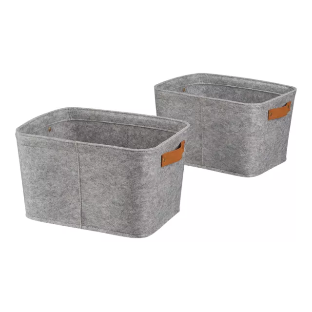 Mainstays Small Felt Basket, Light Grey, Set of 2