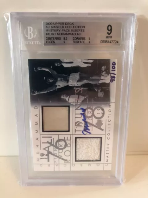 2000 Upper Deck Muhammad Ali #Alirt Bgs 9 Ali Master Collection Autograph 98/100