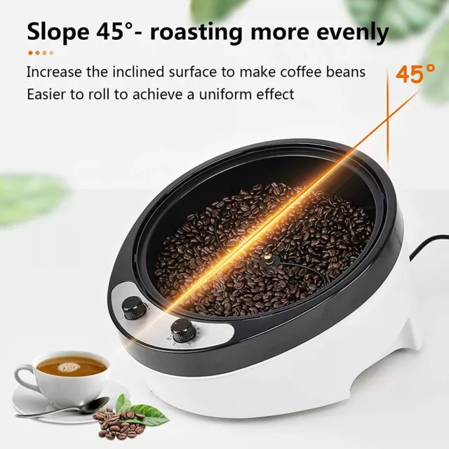 800g 1200W Electric Coffee Beans Roaster Nuts Roasting Baking Machine 45° Angle