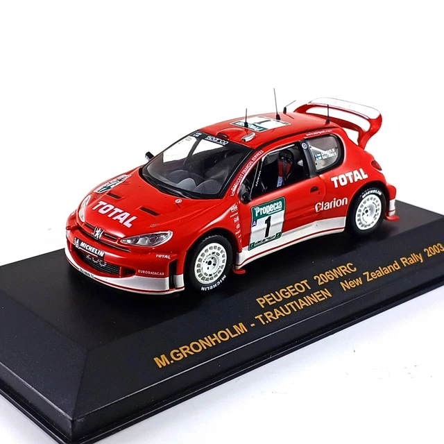 Miniature Peugeot 206 WRC Gronholm – Rallye Nouvelle Zélande 2003, 1/18 Sunstar