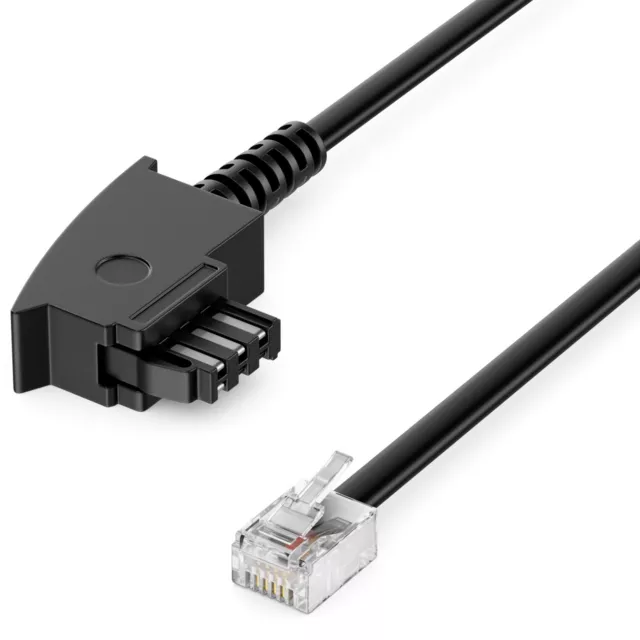 deleyCON 10m Telefonkabel TAE-F Stecker zu RJ11 Telefon Import Euro Belegung