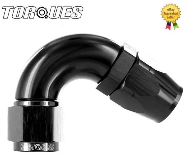 AN -10 (AN10 JIC -10) 120 Degree ULTRAFLOW Swivel Seal Hose Fitting In BLACK