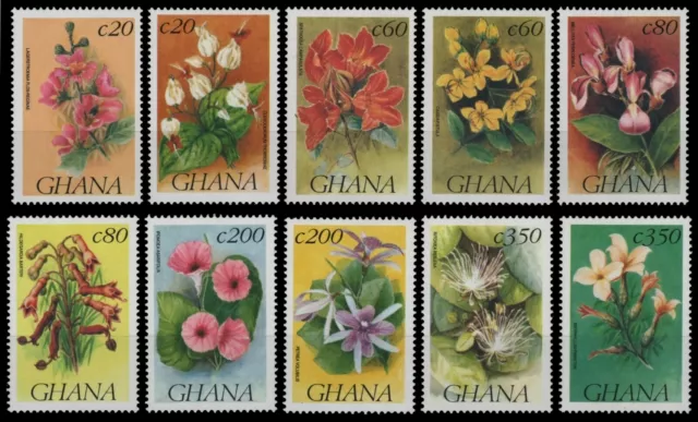 Ghana 1993 - Mi-No. 1758-1767 ** - MNH - Flowers / Flowers