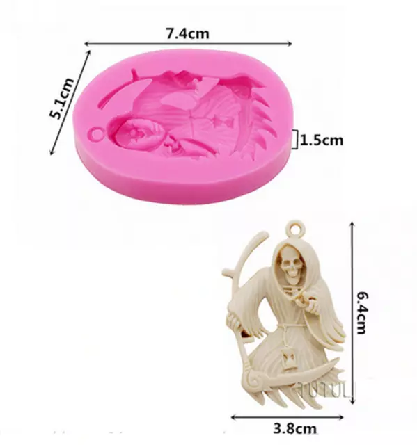 Grim Reaper Silicone Cake Topper Mould - Ideal for Chocolate, Fondant, etc. 2
