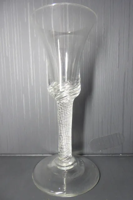 ANTIQUE GEORGIAN AIR Twist Spiral Stem Wine Cordial Glass 1750 Bell ...