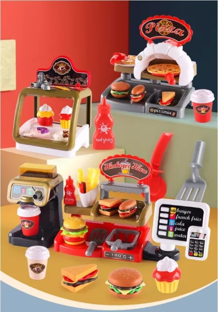 Kids Play Kitchen Toy Cooking Machine Set Pretend Boys Girl Gift Role Food Toys