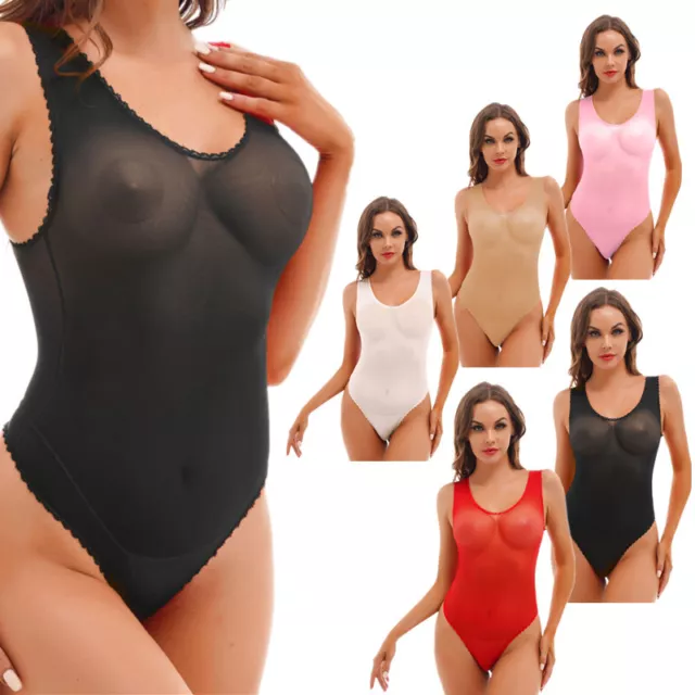 WOMENS MONOKINI SWIMWEAR One Piece Bathing Suit High Cut Leotard Sheer  Bodysuit £1.67 - PicClick UK