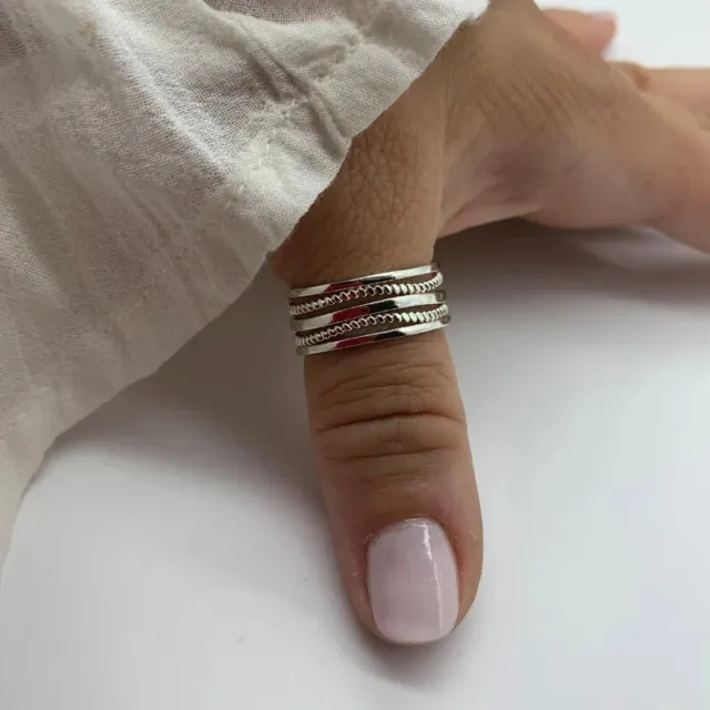 Multi Layer Thumb Ring-Chunky Silver Ring-Present For Woman