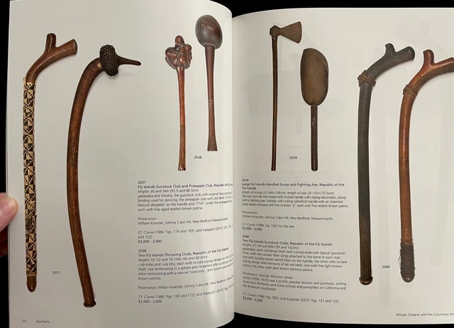 Bonhams African Oceanic Pre-Columbian Art May 2011 Clubs Micronesian Hawaii Yap