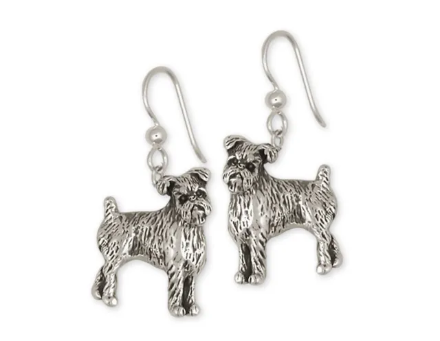 Brussels Griffon Earrings Handmade Sterling Silver Dog Jewelry GR38-E