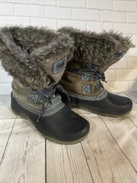 Khombu Slope womens faux fur lined lace up snow winter boots size US6M 1056065