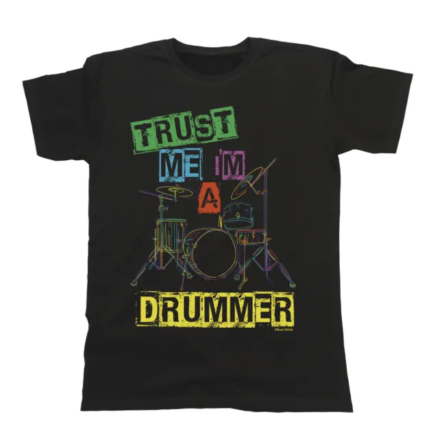 T-shirt cotone ORGANICA Trust Me Im A Drummer ragazzi ragazze bambini band musicisti musica