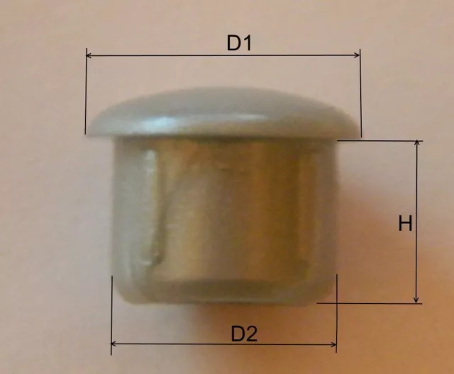 50 Stück  Abdeckstopfen , Blindstopfen für Bohrung  Ø 8mm Weißaluminium RAL 9006 2