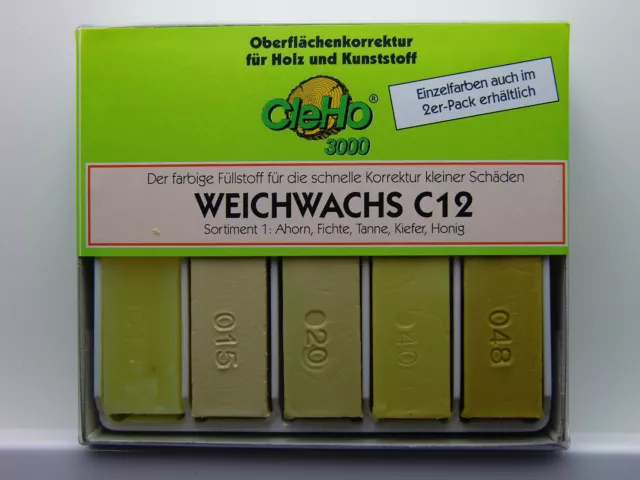 Cleho C12 Weichwachs Wachs 5er Set Reparatur HolzParkett Laminat Möbel Fußboden
