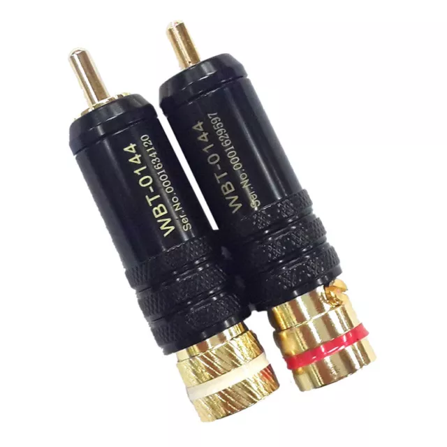 1pc WBT-0144 Gold plated RCA plug lock Soldering Audio/Video plugs ConnectH* SN❤