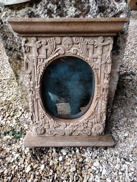 Miroir Mural En Agate Labradorite - Pierre Naturelle - Fabriqué à La Main En Inde - Style Moderne