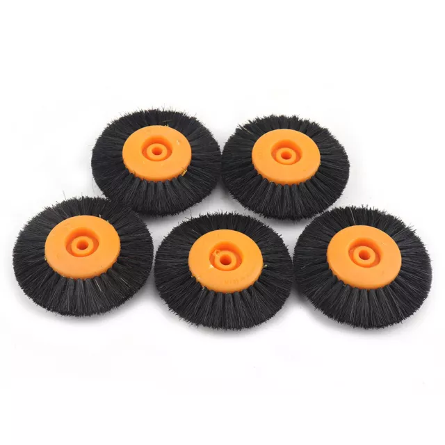 3PC 3" Bristle Polishing Wheel Rubber Core Brush Jewelry Grinding Tool 1/4" Hole