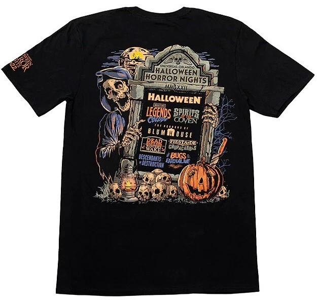 UNIVERSAL STUDIOS HALLOWEEN Horror Nights 2022 HOUSES adult XL Tshirt