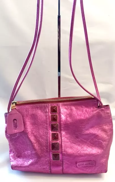 MARC JACOBS Collection ITALY Metallic Leather RARE Shoulder Bag Fuchsia Gem💎