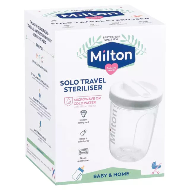 Solo Steriliser | Use in Microwave in 2 Mins |Cold Water Method Sterilises in 15