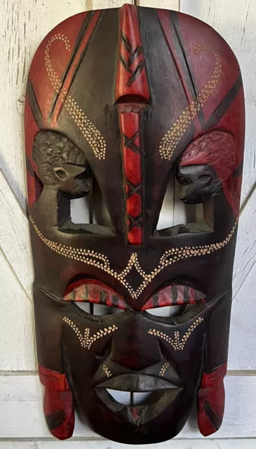Authentic African Tribal Mask Handcrafted In Kenya Wooden Mask / Wall Art