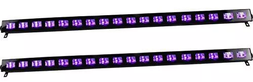 2 x Ibiza Luce UV BAR 18 x 3 W LED Batten Ultravioletta Luce Nera DJ Discoteca