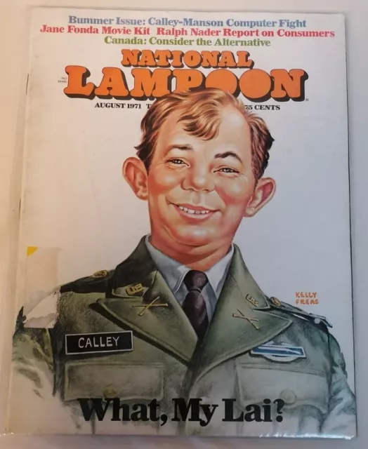 MAGAZINE - National Lampoon August 1971 What, My Lai? Orlando / Freas Cover VG