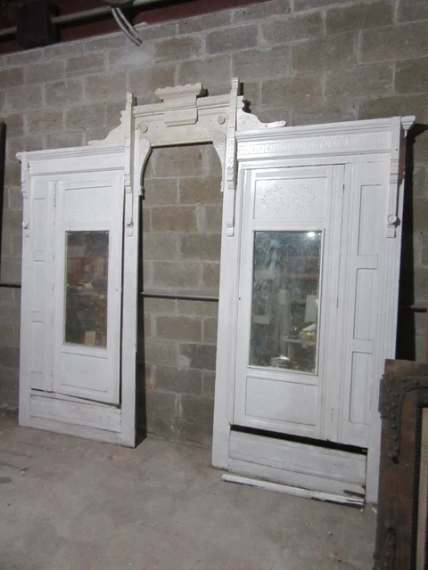 Antique Carved Walnut Closet Front ~ Built In Armoire Butlers Pantry ~ 119 X 105 3