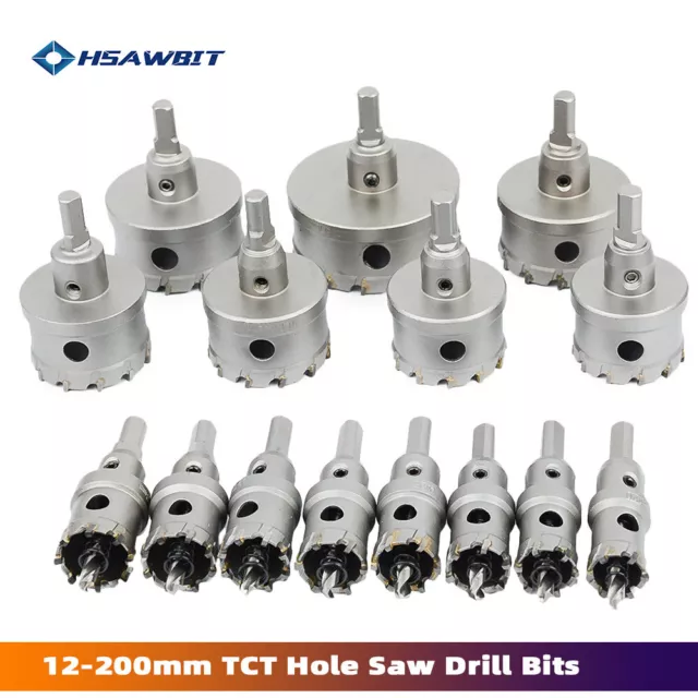 12-200mm TCT Alloy Hole Saw Drill Bit Carbide Metal Cutting For Stainless Steel