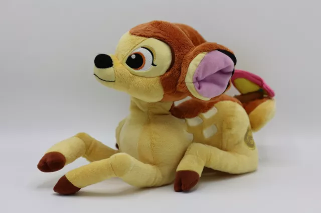 Disney Store Official Bambi Butterfly Plush 14" Large Soft Baby Deer Laying Down