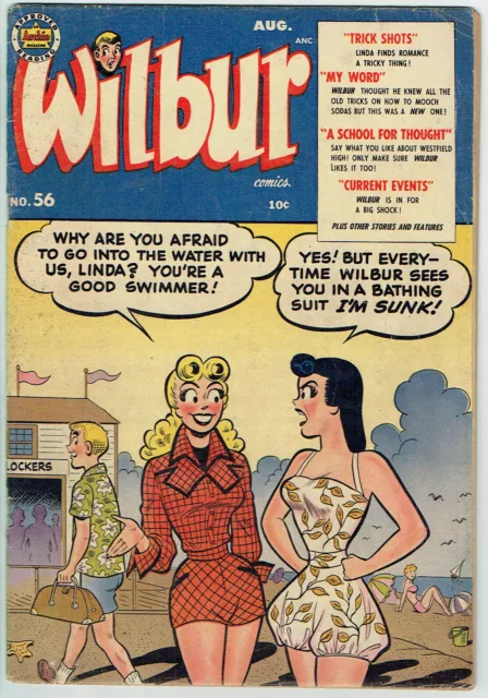 WILBUR COMICS  56  VG/FN/5.0 - Fun Swimsuit Cover from 1954!